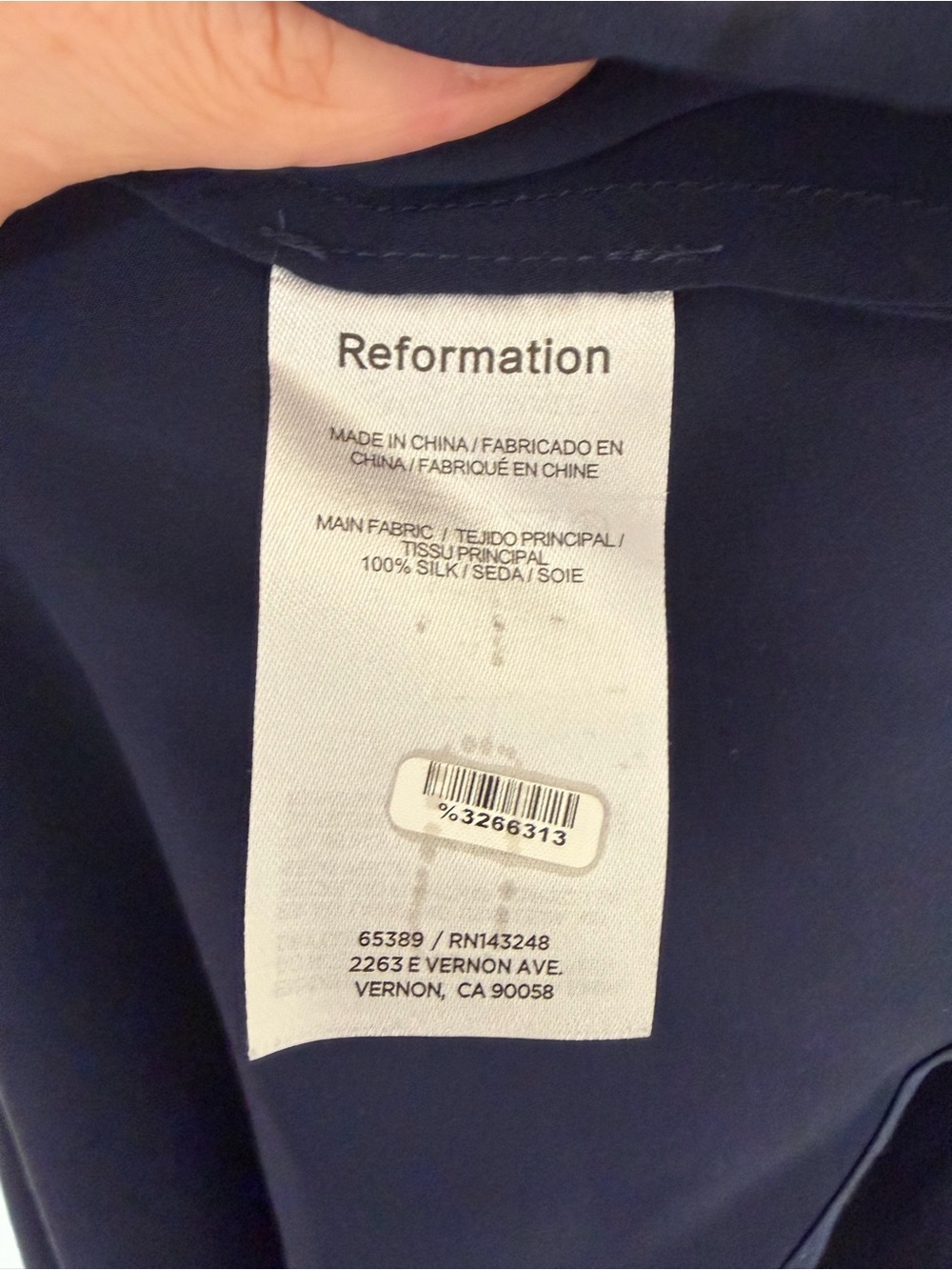 Reformation Pernille Silk Dress Navy Blue Small - Picture 6 of 8